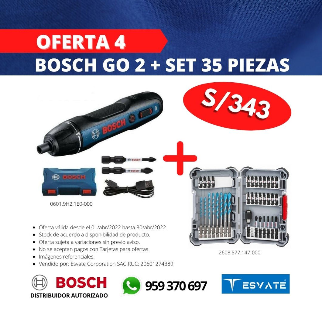 OFERTA 4: BOSCH GO 2 + SET DE 34 PIEZAS