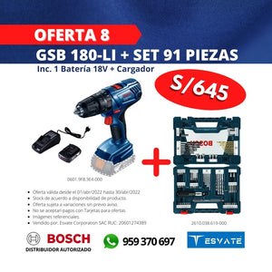 OFERTA 8: GSB 180 LI + SET 91 PIEZAS
