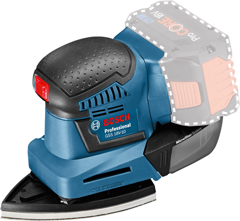 Lijadora Orbital Inalámbrica 18V BOSCH GSS 18V-10 (No inc. Baterías ni Cargador)